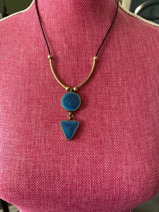 Jewelry - Blue Geometric Pendant Necklace by